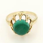 Ring - 14 karaat Geel goud - Malachiet, Sieraden, Tassen en Uiterlijk, Ringen, Nieuw