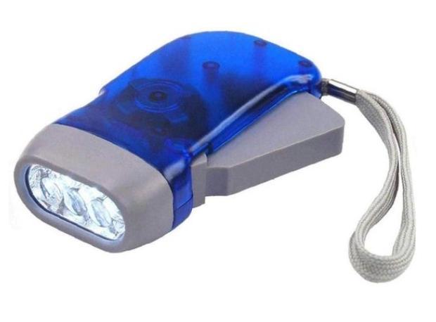 Knijpkat Zaklamp Dynamo - Blauw - 25 Lumen - kado, Caravans en Kamperen, Zaklampen, Nieuw