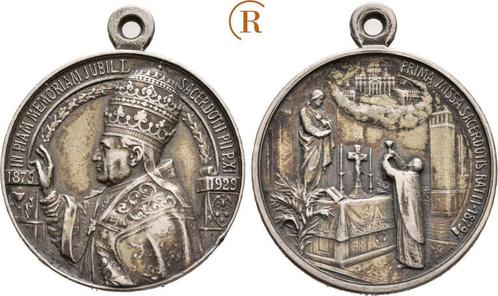 Zilver medaille auf das goudene Priesterjubilaeum 1929 Va..., Postzegels en Munten, Penningen en Medailles, Verzenden