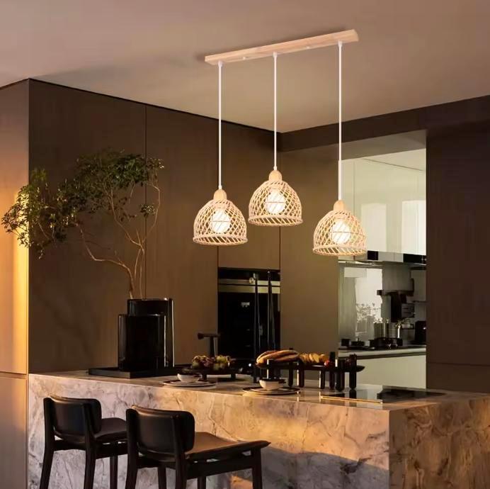 Vintage Rotan Hanglamp – Bamboe Rieten Plafondlamp Design, Huis en Inrichting, Lampen | Hanglampen, Nieuw, Hout, Verzenden