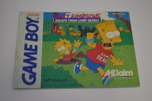 Bart Simpsons Escape From Camp Deadly (GB ASI MANUAL), Spelcomputers en Games, Spelcomputers | Overige Accessoires, Zo goed als nieuw