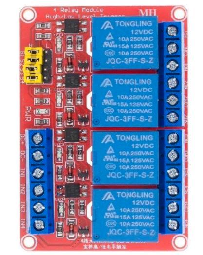 Relais Module 12v 4-kanaals, Audio, Tv en Foto, Videobewaking, Nieuw, Ophalen of Verzenden