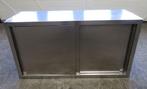 RVS Wandkast met 2 schuifdeuren B120 x D40 x H65cm, Gebruikt