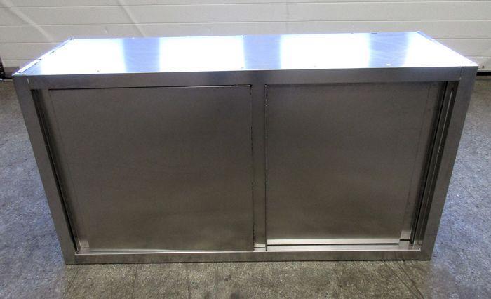 RVS Wandkast met 2 schuifdeuren B120 x D40 x H65cm, Zakelijke goederen, Horeca | Keukenapparatuur, Gebruikt
