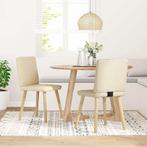 vidaXL Eetkamerstoelen 2 st stof crèmekleurig, Huis en Inrichting, Stoelen, Verzenden, Nieuw