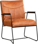 Direct meenemen | Cognac leren retro fauteuil | cognac leer, Nieuw, Ophalen of Verzenden, Industrieel, 50 tot 75 cm