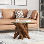 vidaXL Salontafel 60 cm massief teak drijfhout, Huis en Inrichting, Tafels | Salontafels, Verzenden, Teakhout, Nieuw, 50 tot 100 cm