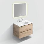 Badmeubelset Met Spiegel Clou InBe 80 CM Grieks Eiken, Ophalen of Verzenden, Nieuw, Overige typen
