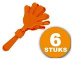 Oranje Feestartikel | 6 stuks Oranje Handjesklapper |, Hobby en Vrije tijd, Feestartikelen, Nieuw, Verzenden