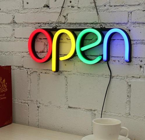 Open neon bord verlichting lamp licht kunststof 3D, Zakelijke goederen, Horeca | Meubilair en Inrichting, Verzenden