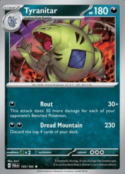 Tyranitar 135/193 holo Paldea evolved, Hobby en Vrije tijd, Verzamelkaartspellen | Pokémon, Losse kaart, Nieuw, Foil, Ophalen of Verzenden