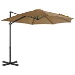 vidaXL Zweefparasol met aluminium paal 300 cm taupe, Tuin en Terras, Parasols, Verzenden, Nieuw, 3 tot 4 meter, Zweefparasol