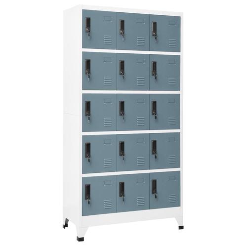 vidaXL Lockerkast 90x40x180 cm staal lichtgrijs en, Huis en Inrichting, Kasten | Lockerkasten, Nieuw, Verzenden