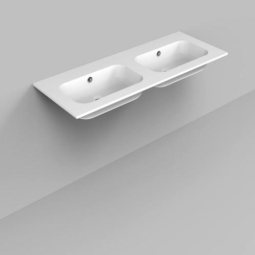 Dubbele Wastafel Marble BWS 120,5x46x1,5 cm Mat Wit (0, Doe-het-zelf en Verbouw, Sanitair, Overige typen, Nieuw, Ophalen of Verzenden