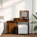 vidaXL Kaptafel met LED 115x37x110,5 cm gerookt eikenkleurig, Verzenden, Nieuw