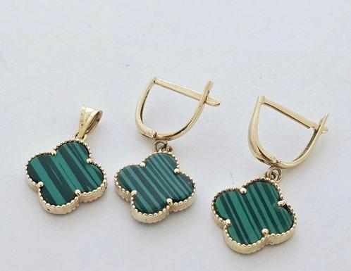 Zonder Minimumprijs - 2-delige sieradenset - 14 karaat Geel, Sieraden, Tassen en Uiterlijk, Antieke sieraden