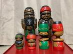 Ainu - Beeldje - 6 Ainu Wooden Carved Doll (6) - Hout, Antiek en Kunst, Antiek | Speelgoed