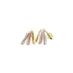 Tricolour gouden oorstekers 14 karaat, Sieraden, Tassen en Uiterlijk, Oorbellen, Verzenden, Zo goed als nieuw, Goud