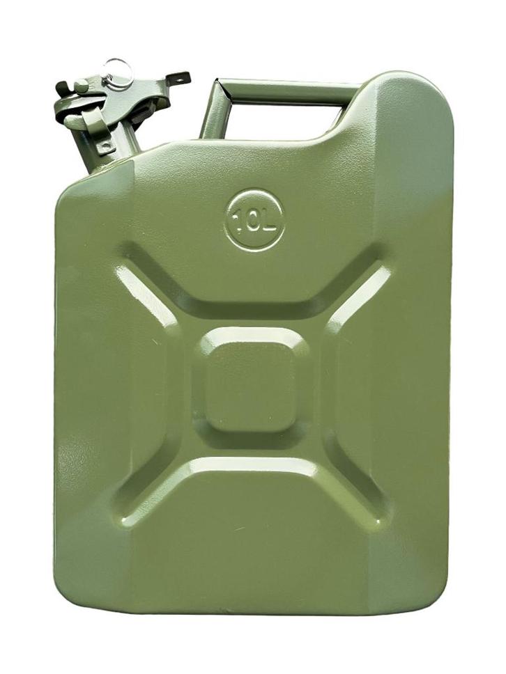 Stalen Jerrycan - 10 Liter - Vloeistoftank - Benzinekan - Vl, Auto diversen, Overige Auto diversen, Ophalen of Verzenden