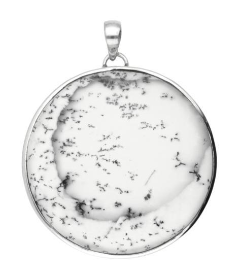 Zilveren Agaat Dendriet XL rond ketting hanger, Sieraden, Tassen en Uiterlijk, Kettinghangers, Verzenden