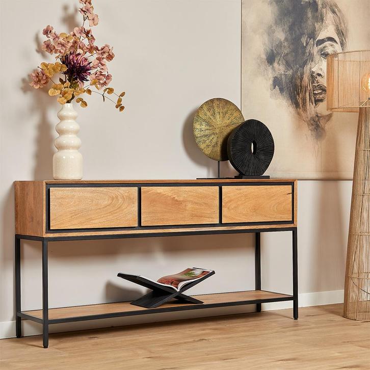 *WOONWINKEL* Starfurn RichWood Sidetable Industrieel Mangoho, Huis en Inrichting, Tafels | Sidetables, Nieuw, Verzenden