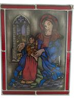 Glas-in-loodraam - 1950-1990 - Madonna en Kind, Antiek en Kunst