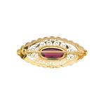 Gouden broche met granaat | Vintage (oude gouden broche), Sieraden, Tassen en Uiterlijk, Broches, Gebruikt, Overige kleuren, Ophalen of Verzenden