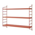 Wandrek Strängnäs met 3 planken staal baksteenrood 50x60x15, Huis en Inrichting, Woonaccessoires | Wandplanken en Boekenplanken