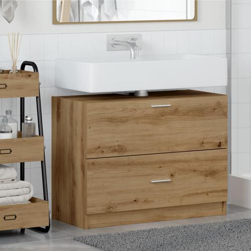 vidaXL Wastafelkast 78x37x59 cm bewerkt hout artisanaal, Huis en Inrichting, Badkamer | Badkamermeubels, Nieuw, Minder dan 100 cm