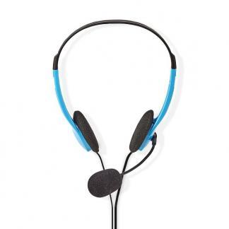 PC headset | Nedis (Microfoon, 2x Jack 3.5 mm, 2.0 m, Blauw), Audio, Tv en Foto, Koptelefoons, Nieuw, Verzenden
