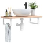vidaXL Badkamer wandschap staal en massief eikenhout, Verzenden, Nieuw