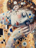 Paneel van duurzaam textiel, met de hand gedrukt. -, Antiek en Kunst, Curiosa en Brocante