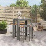 vidaXL 5-delige Tuinbarset poly rattan en massief acaciahout, Tuin en Terras, Verzenden, Nieuw, Rotan, 4 zitplaatsen