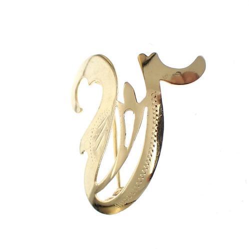 Gouden letter broche; letter V | Medium (vintage) (vintage), Sieraden, Tassen en Uiterlijk, Broches, Overige kleuren, Gebruikt