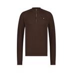 -50% Blue Industry  Blue Industry Half zip gebreide trui  ma, Verzenden, Nieuw, Bruin