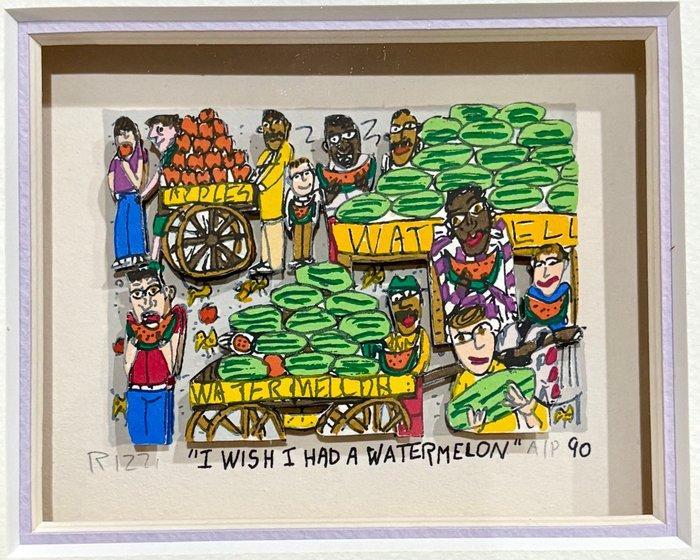 James Rizzi (1950-2011) - I Wish I Had a Watermelon, Antiek en Kunst, Kunst | Designobjecten