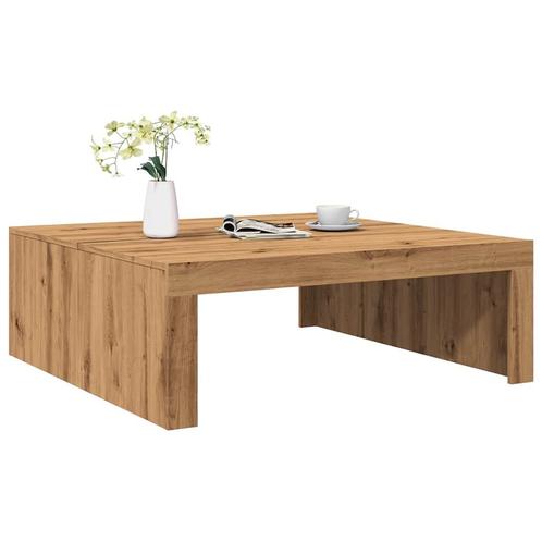 vidaXL Salontafel 100x100x35 cm bewerkt hout artisanaal, Huis en Inrichting, Tafels | Salontafels, 100 tot 150 cm, Nieuw, Overige houtsoorten