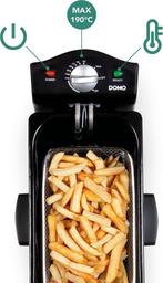 DOMO DO514FR Friteuse – Frituurpan - 3L – 2000W – RVS/Zwart, Huis en Inrichting, Verzenden, Zo goed als nieuw