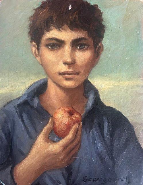 Soungouroff (XX) - Marchand de pommes, Antiek en Kunst, Kunst | Schilderijen | Klassiek