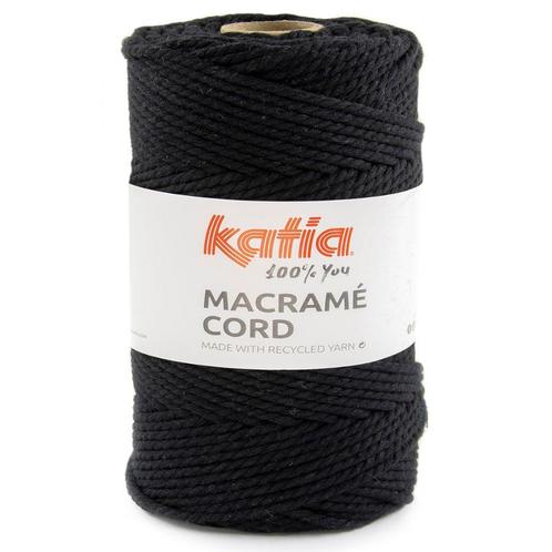 Katia Macramé Cord - 119 zwart - Katoen Garen, Hobby en Vrije tijd, Breien en Haken, Ophalen of Verzenden
