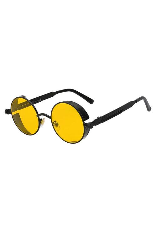 Ronde Bril Steampunk Vintage Zwart Montuur Rond Gele Glazen, Sieraden, Tassen en Uiterlijk, Zonnebrillen en Brillen | Dames, Geel