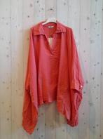 Oversized Linnen blouse met lange mouwen - krag en V-hals -, Kleding | Dames, T-shirts, Nieuw