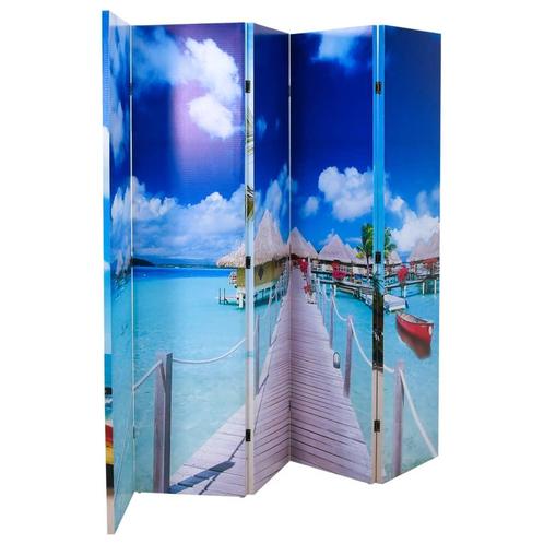 vidaXL Kamerscherm inklapbaar strand 200x170 cm, Huis en Inrichting, Woonaccessoires | Kamerschermen, Nieuw, Verzenden