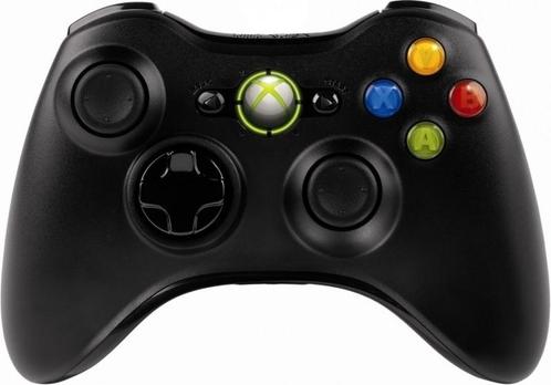 Microsoft Wireless Gamepad (Zwart) (Xbox 360), Spelcomputers en Games, Games | Xbox 360, Gebruikt, Verzenden