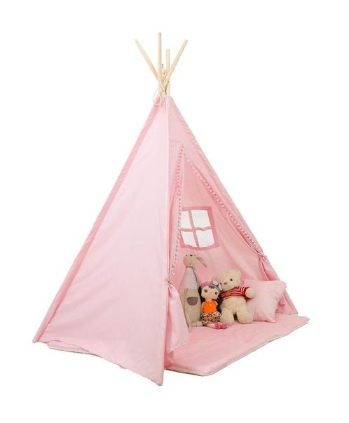 Tipi tent - speeltent met vloermat en kussens – roze, Kinderen en Baby's, Speelgoed | Speeltenten, Nieuw, Ophalen of Verzenden