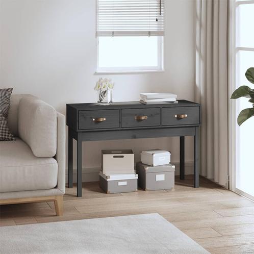 vidaXL Wandtafel 114x40x75 cm massief grenenhout grijs, Huis en Inrichting, Tafels | Bijzettafels, Nieuw, Verzenden