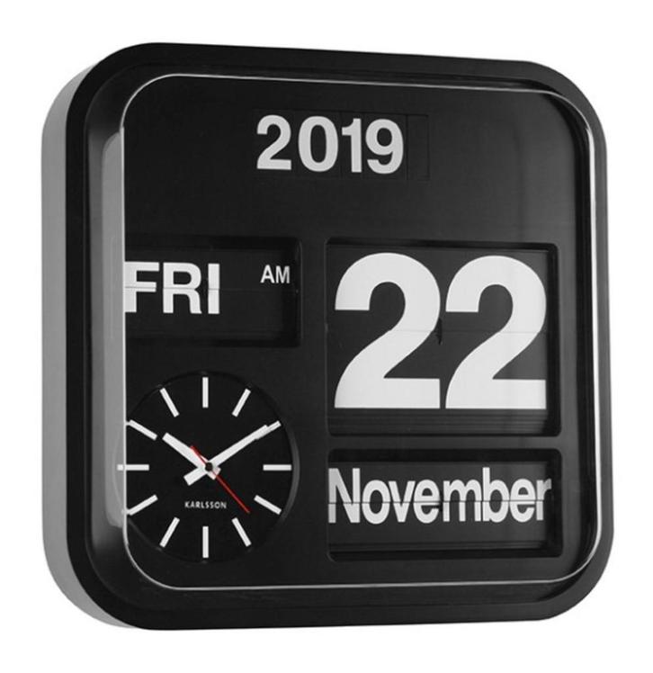 Karlsson Wandklok Big Flip - Zwart, Huis en Inrichting, Woonaccessoires | Klokken, Ophalen
