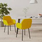 vidaXL Eetkamerstoelen 2 st fluweel geel, Huis en Inrichting, Stoelen, Verzenden, Nieuw