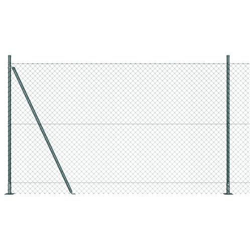 vidaXL Kettinglink Hek met 7 Flenspalen 1,4x10 m, Tuin en Terras, Schuttingen, Nieuw, IJzer, Verzenden