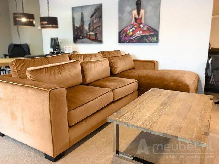 Loungebank Amsterdam - loungebanken - Cognac, Huis en Inrichting, Banken | Sofa's en Chaises Longues, Nieuw, Stof